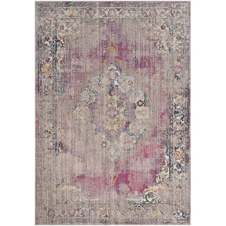 Safavieh 9 x 12 ft. Bristol Power Loomed Large Rectangle Area Rug Fuchsia & Light Grey BTL343B-9